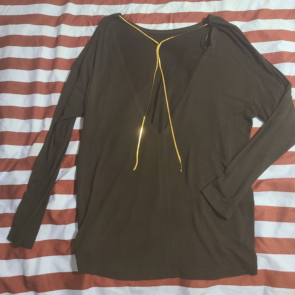 Zara Long Sleeve Open Back Top